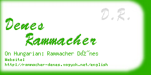 denes rammacher business card